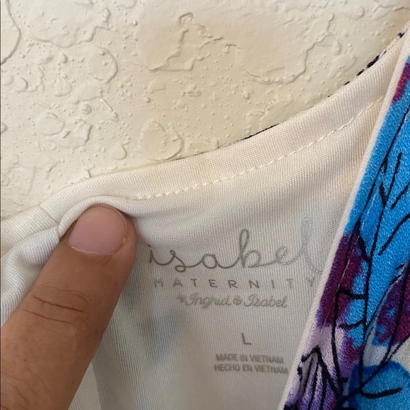 Isabel Maternity by Ingrid & Isabel Floral Midi Dress - Blue and Purple - Picture 5 of 5